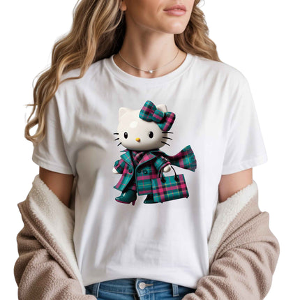 Cute Plaid Kitty PNG Instant Download Stylish Clipart High Resolution Design