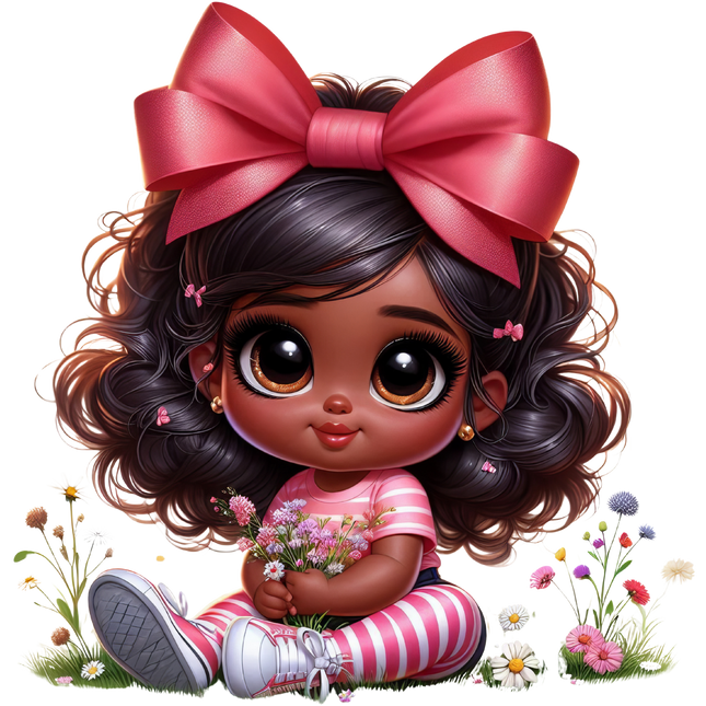 Chibi African Girl #6 – Eco Solvent Heat Transfers Ready to Press Eco Solvent Transfers Style Junction – Custom Digital Designs & Apparel