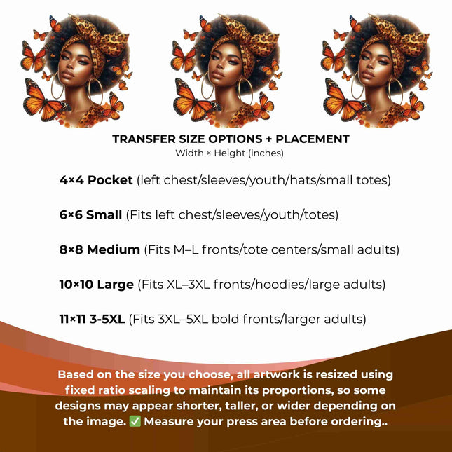 Monarch Queen Beauty 6-Pack DIY Bundle – 3 Eco-Solvent Iron-On Heat Transfers + 3 Sublimation Iron-On Heat Transfers, Ready-to-Press. Bonus: 4 Matching 2-Inch Stickers