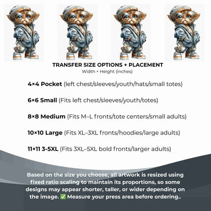 Urban Whisker Kid 6-Pack DIY Bundle – 3 Eco-Solvent Iron-On Heat Transfers + 3 Sublimation Iron-On Heat Transfers, Ready to Press. Bonus: 4 Matching 2-Inch Stickers