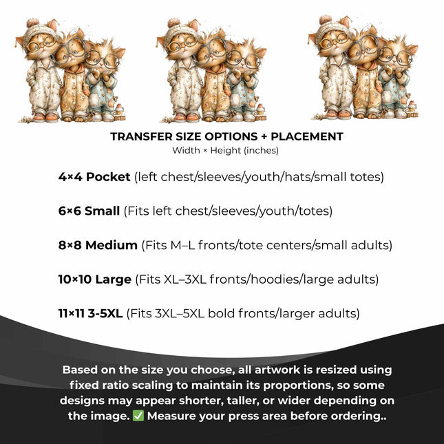 The Whisker Scholars 6-Pack Crafter’s & DIY Bundle – 3 Eco-Solvent + 3 Sublimation Ready-to-Press Iron-On Heat Transfers for T-Shirts, Tote Bags & More, + Bonus 4 Matching 2-Inch Stickers