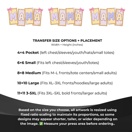 Floral Mama 6-Pack Crafter’s & DIY Bundle – 3 Eco-Solvent + 3 Sublimation Ready-to-Press Iron-On Heat Transfers for T-Shirts, Tote Bags & More, + Bonus 4 Matching 2-Inch Stickers