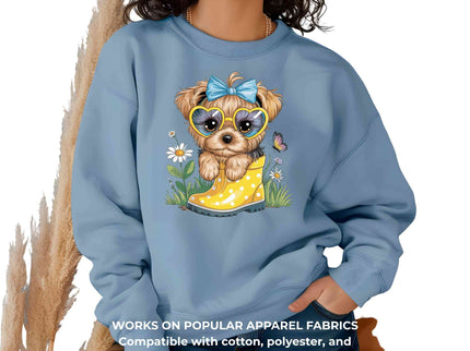 Sunny Daydream Pup Clipart 2 Pack Eco Solvent Heat Transfers - Ready to Press For All Garments-Transfers Only