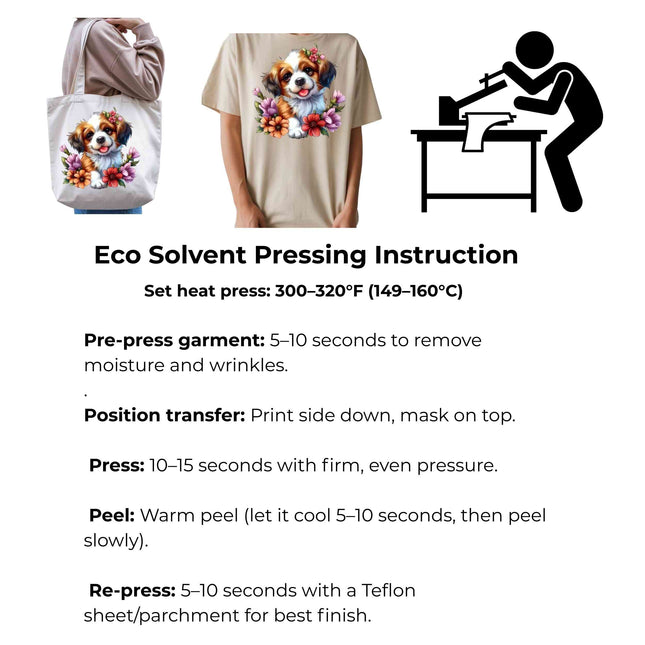 Blossom Pup Joy Heat Transfers 3-Pack, Ready to Press, Vibrant Long-Lasting Prints (Iron-On Transfers Only)