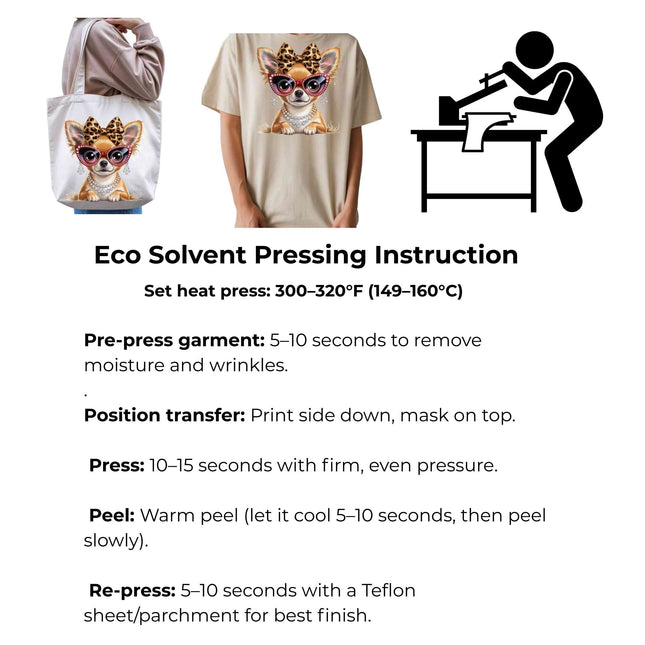 Leopard Luxe Chihuahua Heat Transfers 3-Pack, Ready to Press, Vibrant Long-Lasting Prints  (Iron-On Transfers Only)