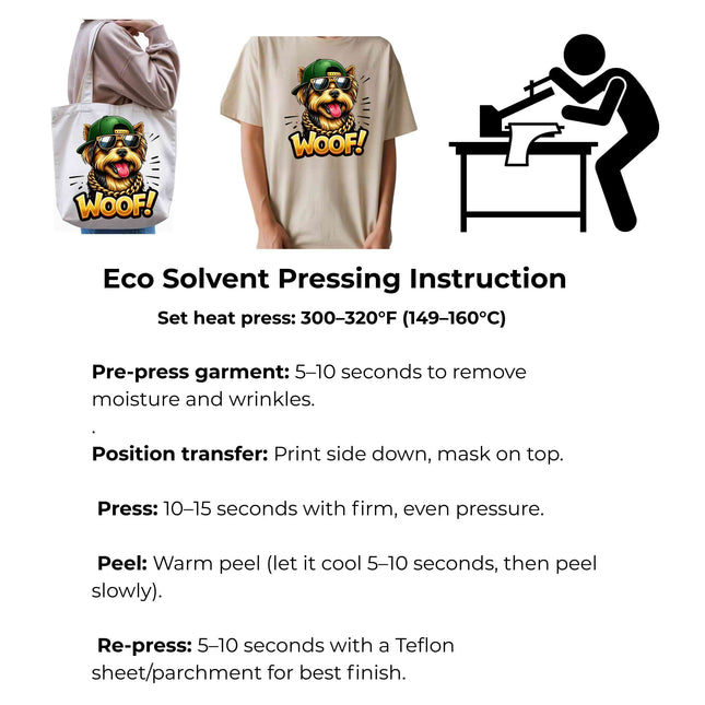 Hip-Hop Yorkie “WOOF! Heat Transfers 3-Pack, Ready to Press, Vibrant Long-Lasting Prints (Iron-On Transfers Only)