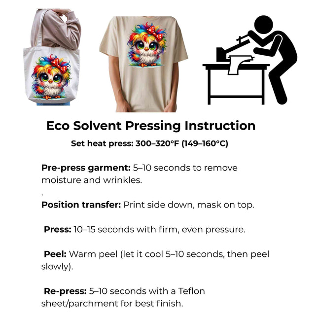 Rainbow Puff Chick Heat Transfers 3-Pack, Ready to Press, Vibrant Long-Lasting Prints (Iron-On Transfers Only)