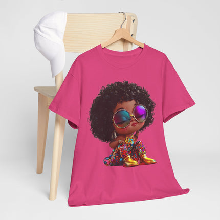 Afro Kiddo Graphic Tee — Cool Afro Girl with Sunglasses