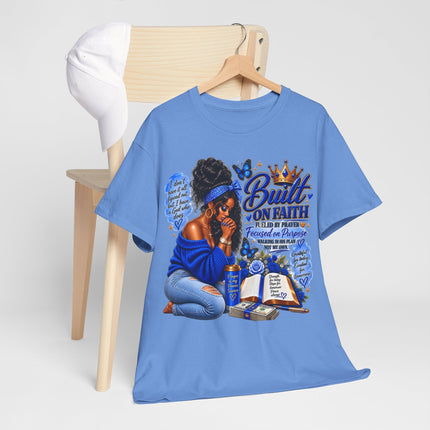 Faithful Queen T-Shirt — "Built on Faith" Inspirational Christian Tee