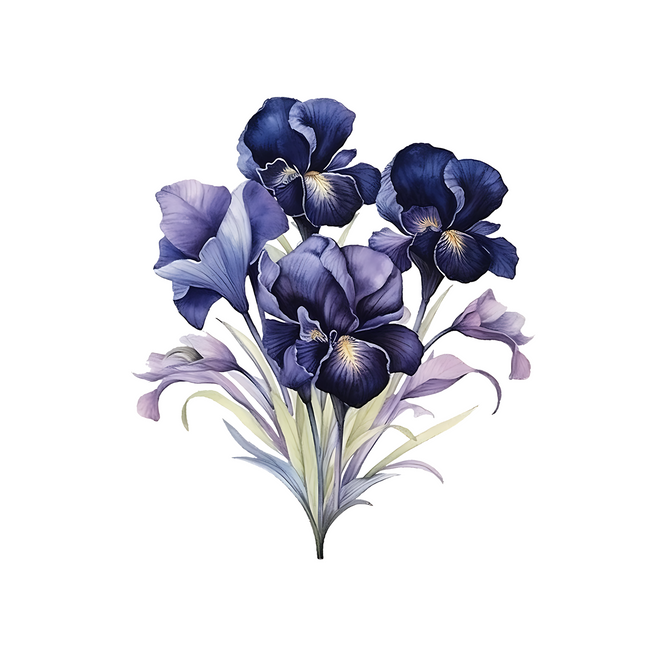Violet Iris Garden Bunch DTF Heat Transfers DTF Transfers Style Junction – Custom Digital Designs & Apparel
