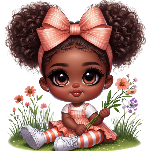 Chibi African Girl #7 – Eco Solvent Heat Transfers Ready to Press Eco Solvent Transfers Style Junction – Custom Digital Designs & Apparel