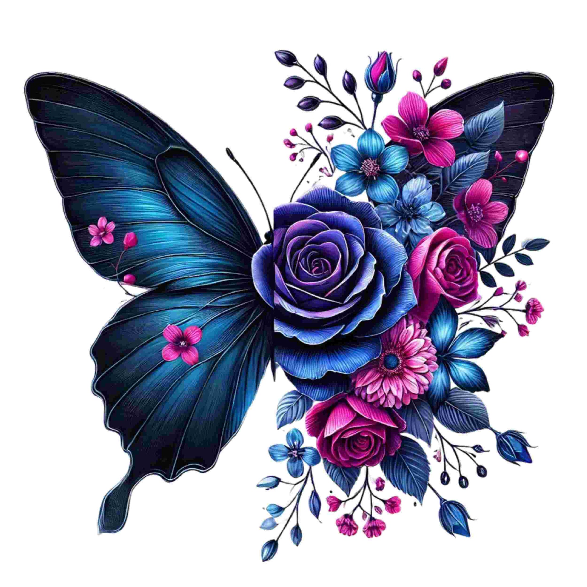 Colorful Butterfly Floral Set of 10 #1 - DTF Heat Transfers DTF Transfers Style Junction – Custom Digital Designs & Apparel 7 Pocket 4 x 4