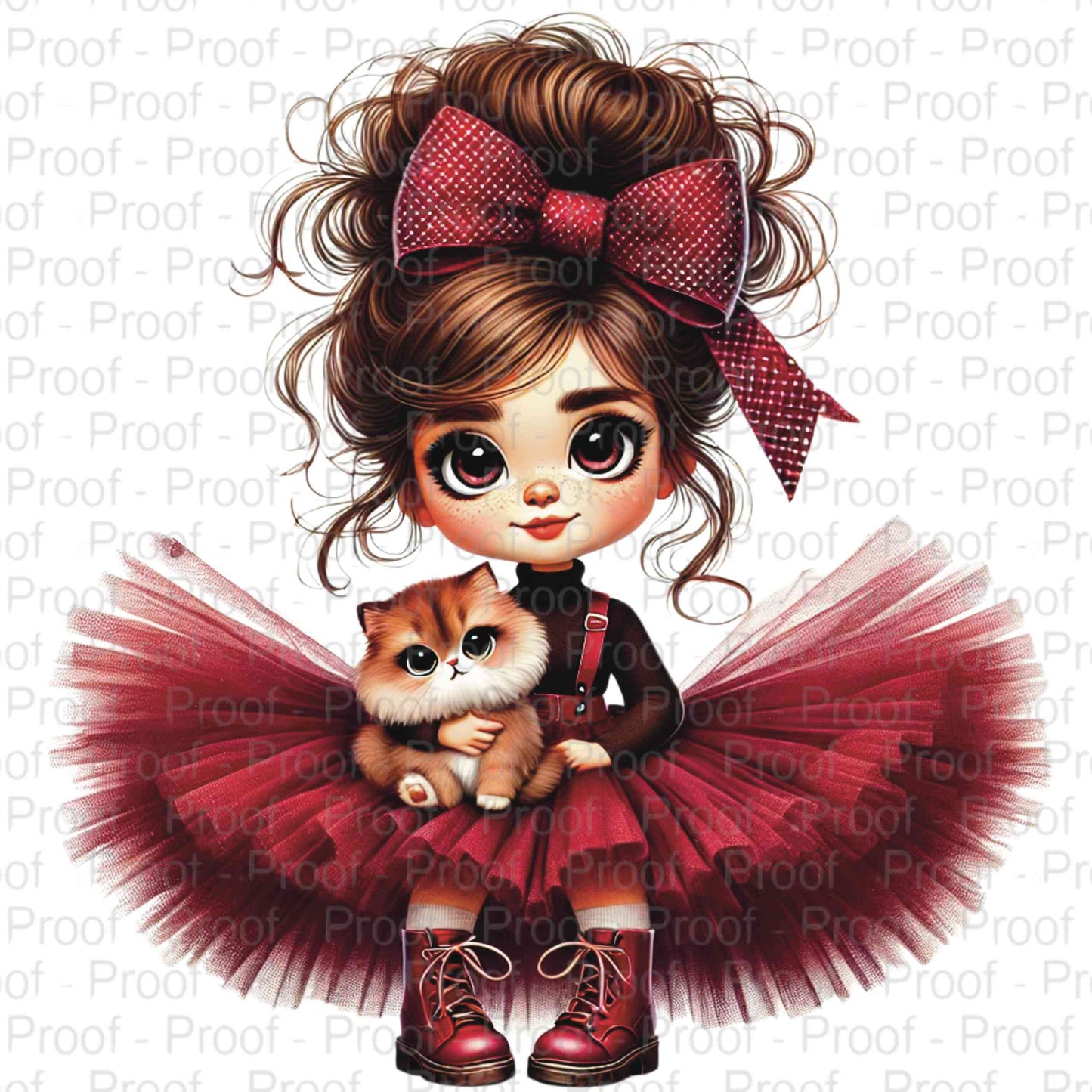 Dreamy Girl and Her Kitten Collection-15-DTF Transfers for Garments – Stunning Apparel Designs for All Fabrics DTF Prints Style-Junction Custom Designs & Prints