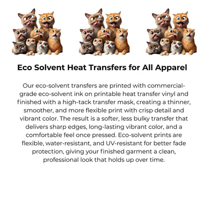 Crazy Cat Squad Heat Transfers 3-Pack, Ready to Press, Vibrant Long-Lasting Prints  (Iron-On Transfers Only)