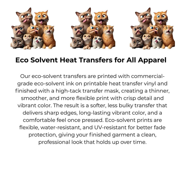 Crazy Cat Squad Heat Transfers 3-Pack, Ready to Press, Vibrant Long-Lasting Prints  (Iron-On Transfers Only)