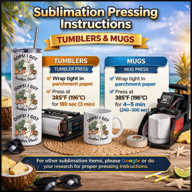 Oops! I Got Another Plant! 9-Piece Bundle for Crafters & DIY – 3 Eco-Solvent + 3 Sublimation Transfers (Ready to Press) + 3 Matching 2” Stickers