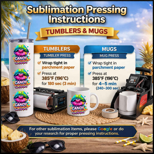 Candy Crush 9-Piece Bundle for Crafters & DIY – 3 Eco-Solvent + 3 Sublimation Transfers (Ready to Press) + 3 Matching 2” Stickers