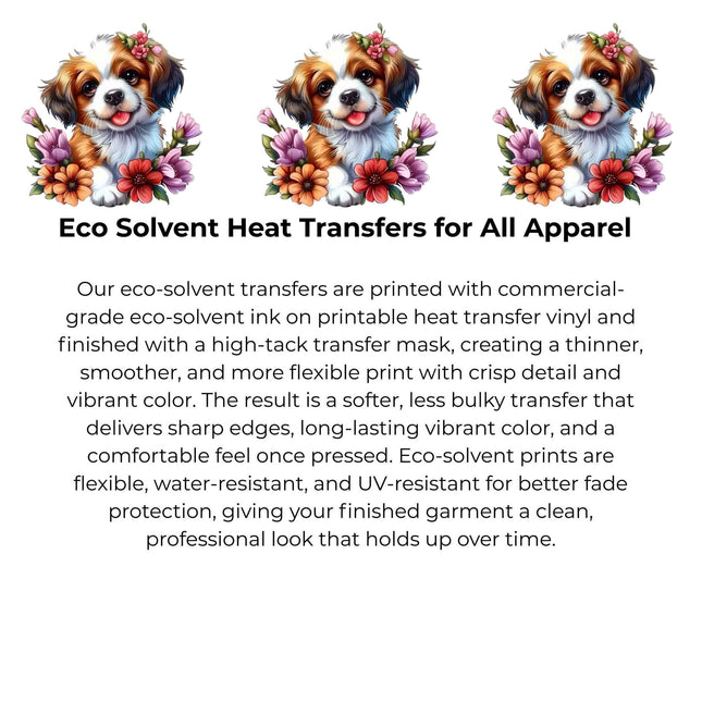 Blossom Pup Joy Heat Transfers 3-Pack, Ready to Press, Vibrant Long-Lasting Prints (Iron-On Transfers Only)
