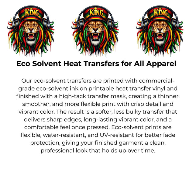 King Lion Rasta Heat Transfers 3-Pack, Ready to Press, Vibrant Long-Lasting Prints (Iron-On Transfers Only)