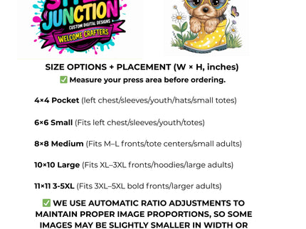 Sunny Daydream Pup Clipart 2 Pack Eco Solvent Heat Transfers - Ready to Press For All Garments-Transfers Only