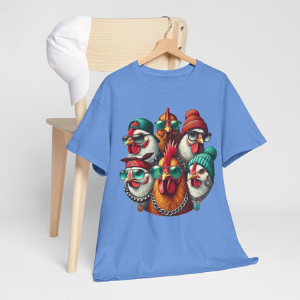 Rooster Crew Graphic Tee — Vintage Farm Chicken Portraits