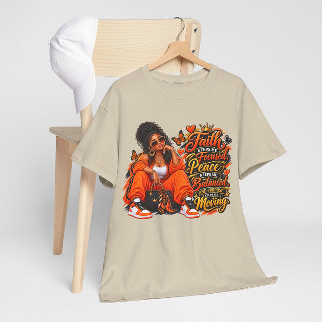 Retro Urban Faith Tee - "Faith, Fresh, Peace, Balance, Moving" Graphic T-Shirt
