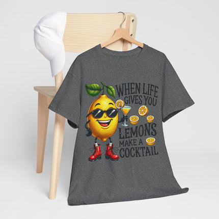 Funny Lemon Cocktail T-Shirt — "When Life Gives You Lemons Make a Cocktail" Tee