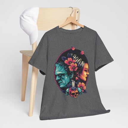 T-Shirt — Dual Faces Floral Skull Design (Day of the Dead Inspired)