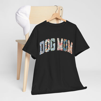 Dog Mom Floral Tee — 'DOG MOM' Arch Graphic T-Shirt, Cute Pet Lover Gift