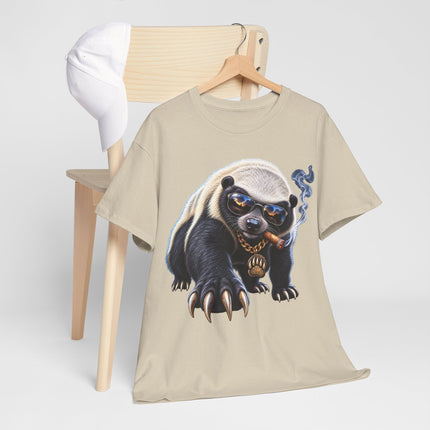 Honey Badger Graphic Tee — Fierce Smoky Streetwear T-Shirt