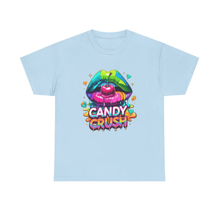 T-Shirt — Candy Crush Colorful Lip & Cherry Graphic Tee