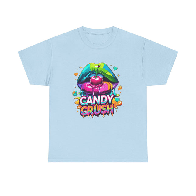T-Shirt — Candy Crush Colorful Lip & Cherry Graphic Tee