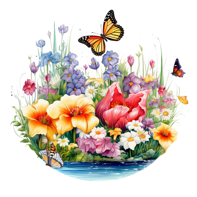 Pondside Petal Bloom DTF Heat Transfers DTF Transfers Style Junction – Custom Digital Designs & Apparel