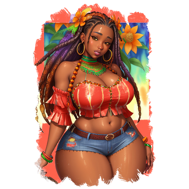 Island Girl with Locs #8 – Eco Solvent Heat Transfers & Ready to Press Eco Solvent Transfers Style Junction – Custom Digital Designs & Apparel