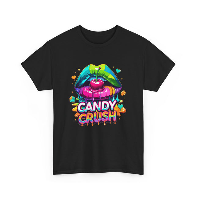T-Shirt — Candy Crush Colorful Lip & Cherry Graphic Tee