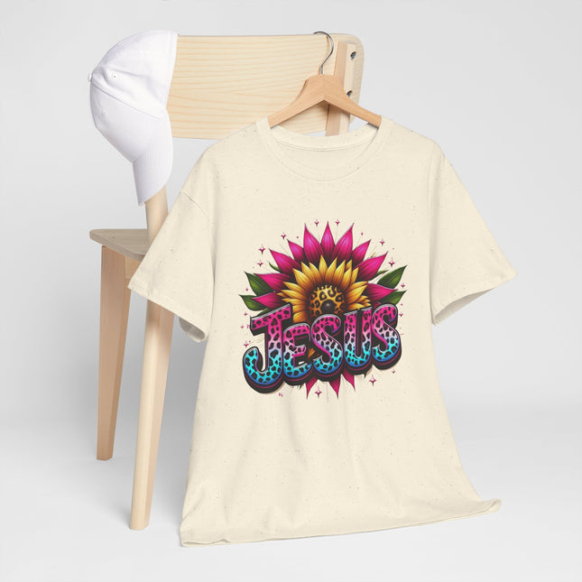 Jesus Floral Sunflower T-Shirt — Colorful Faith Graphic Tee