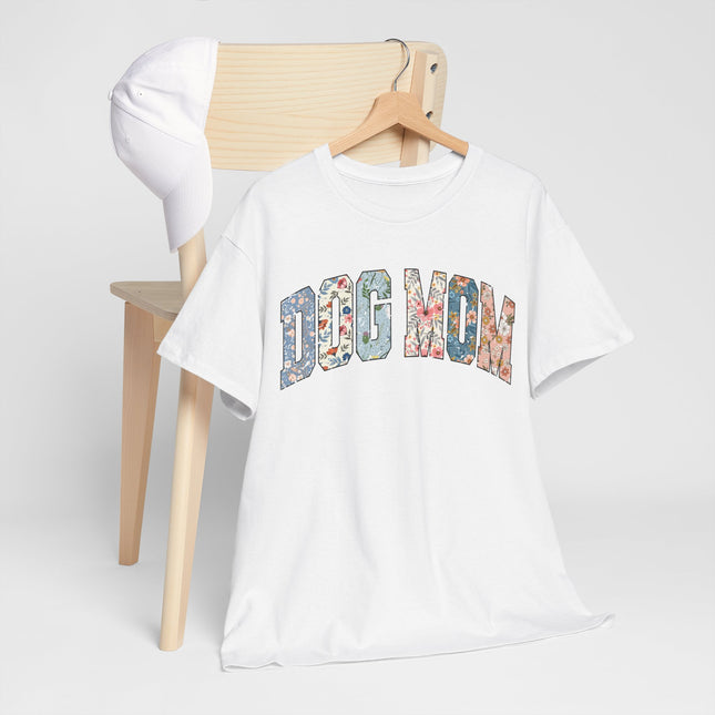 Dog Mom Floral Tee — 'DOG MOM' Arch Graphic T-Shirt, Cute Pet Lover Gift