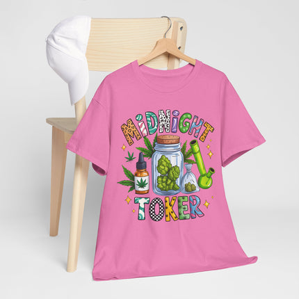 Midnight Toker T-Shirt — Cannabis Graphic Tee for Smokers