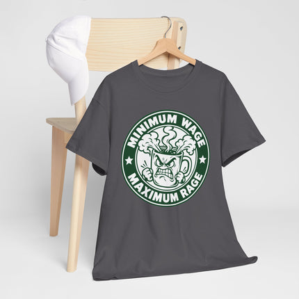 Minimum Wage Maximum Rage T‑Shirt — Retro Protest Graphic Tee