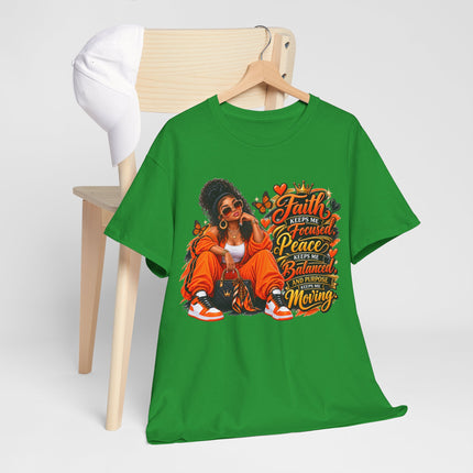 Retro Urban Faith Tee - "Faith, Fresh, Peace, Balance, Moving" Graphic T-Shirt