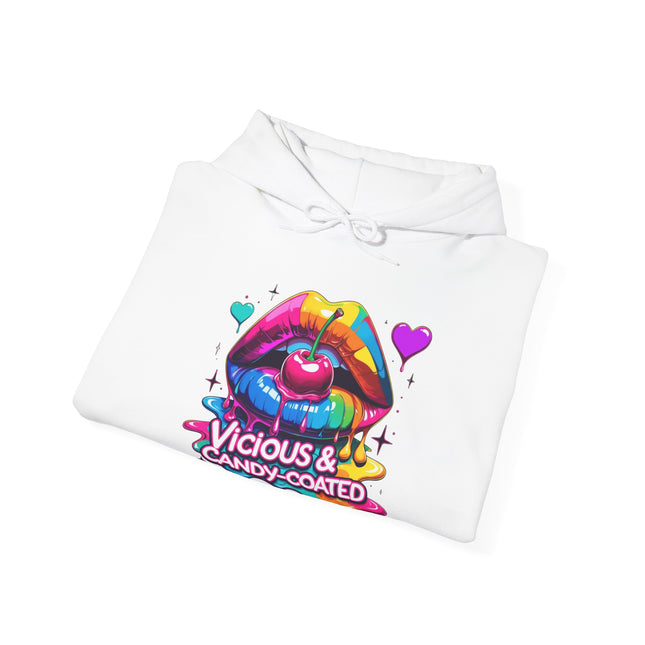 Hoodie — Vicious & Candy-Coated Rainbow Lips Graphic Hoodie