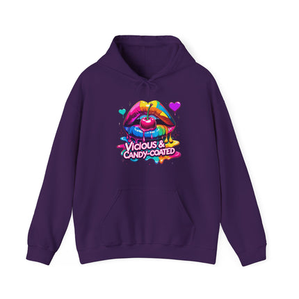 Hoodie — Vicious & Candy-Coated Rainbow Lips Graphic Hoodie