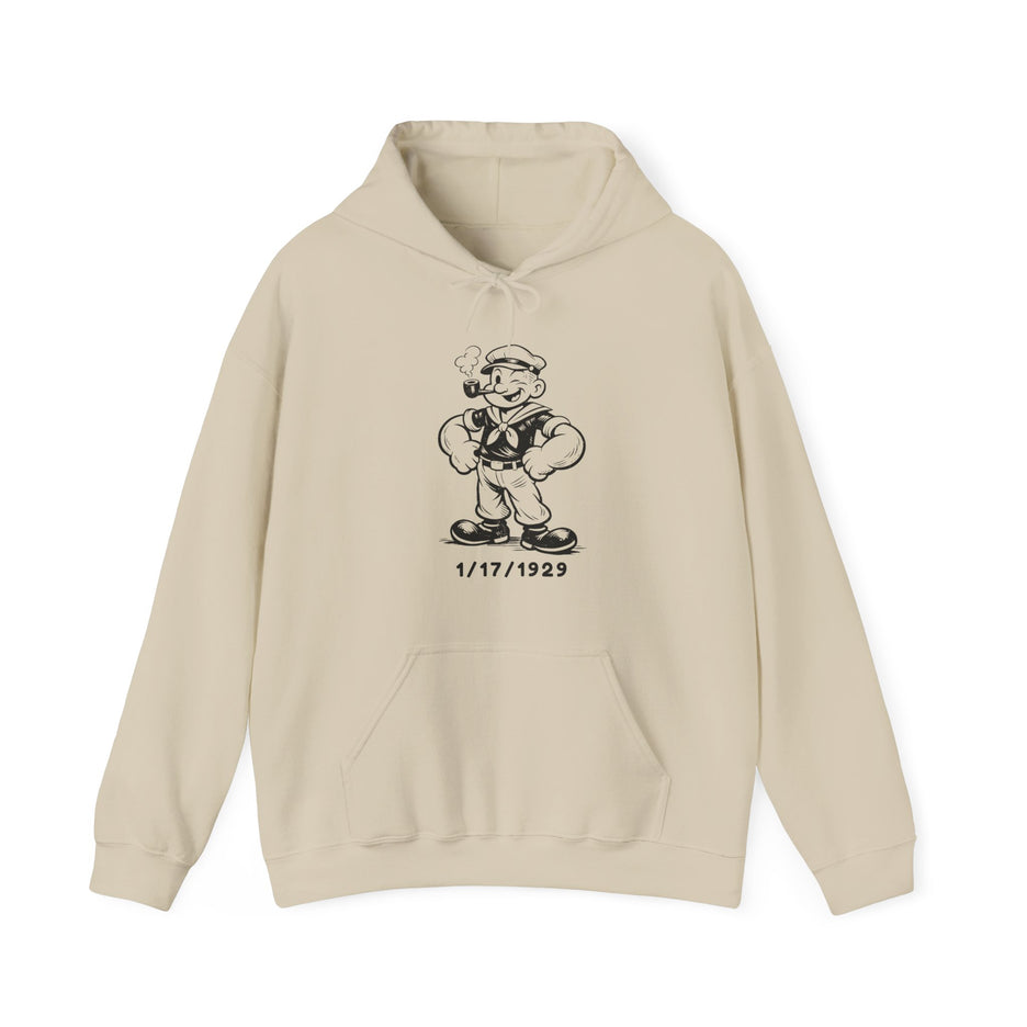 Retro Cartoon Hoodie – 1/17/1929 Vintage Sailor Graphic Pullover