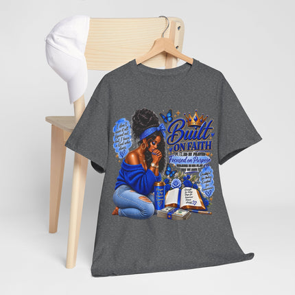 Faithful Queen T-Shirt — "Built on Faith" Inspirational Christian Tee