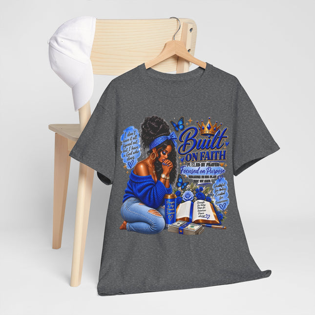 Faithful Queen T-Shirt — "Built on Faith" Inspirational Christian Tee