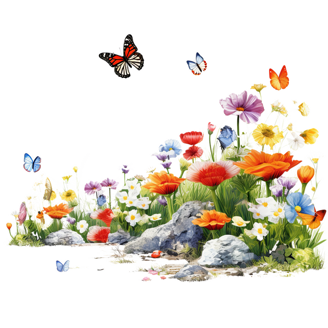 Rocky Garden Bloom DTF Heat Transfers DTF Transfers Style Junction – Custom Digital Designs & Apparel