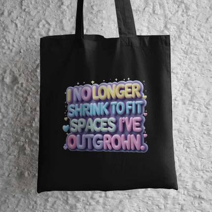 Pastel Affirmation PNG – “I No Longer Shrink” Bubble Letter Art Digital File Style-Junction Custom Designs & Prints