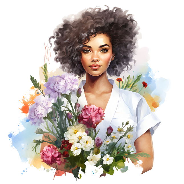 Floral Grace African Queen DTF Heat Transfers DTF Transfers Style Junction – Custom Digital Designs & Apparel