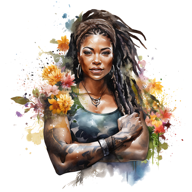 Serene Black Woman Nature DTF Heat Transfers DTF Transfers Style Junction – Custom Digital Designs & Apparel