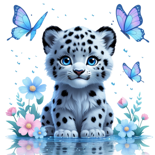 Baby Snow Leopard with Blue Eyes – DTF Heat Transfers #2 DTF Transfers Style Junction – Custom Digital Designs & Apparel